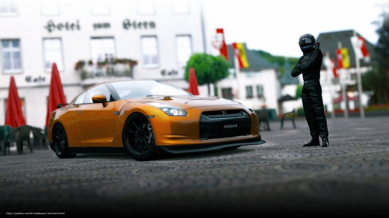 Nissan GT-R and racer in town
