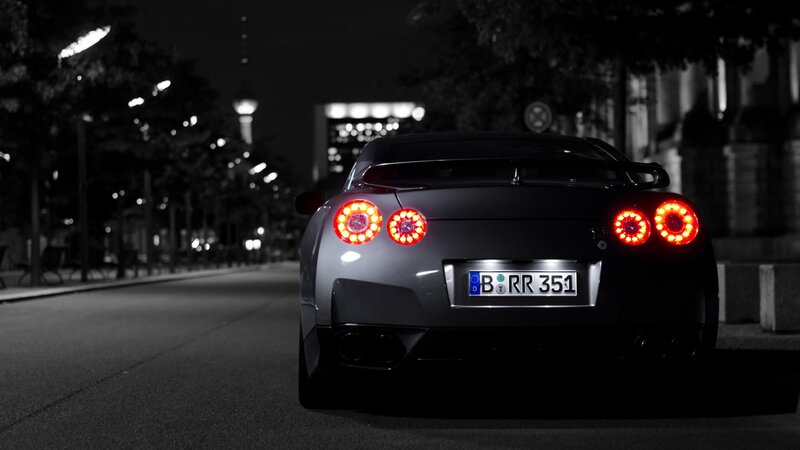 Nissan GT-R at night