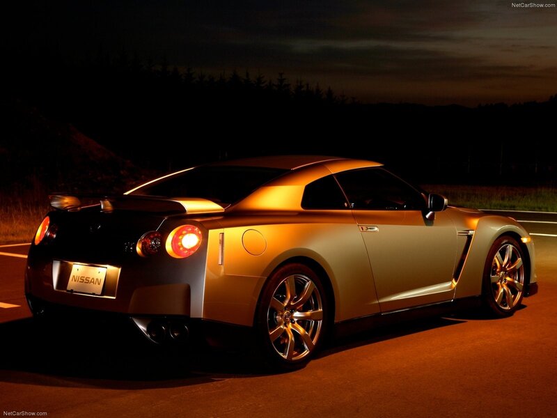 Nissan GT-R at night