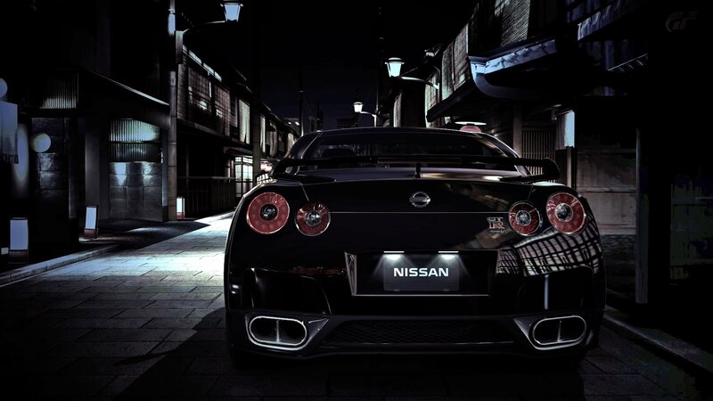 Nissan GT-R at night