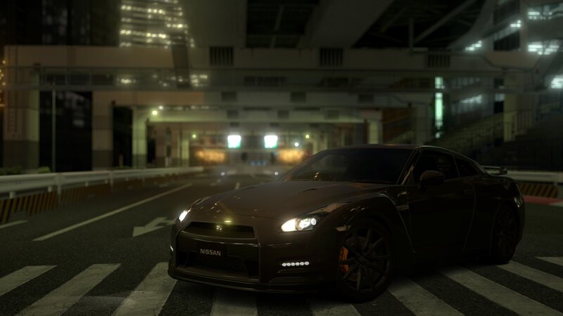 Nissan GT-R at night