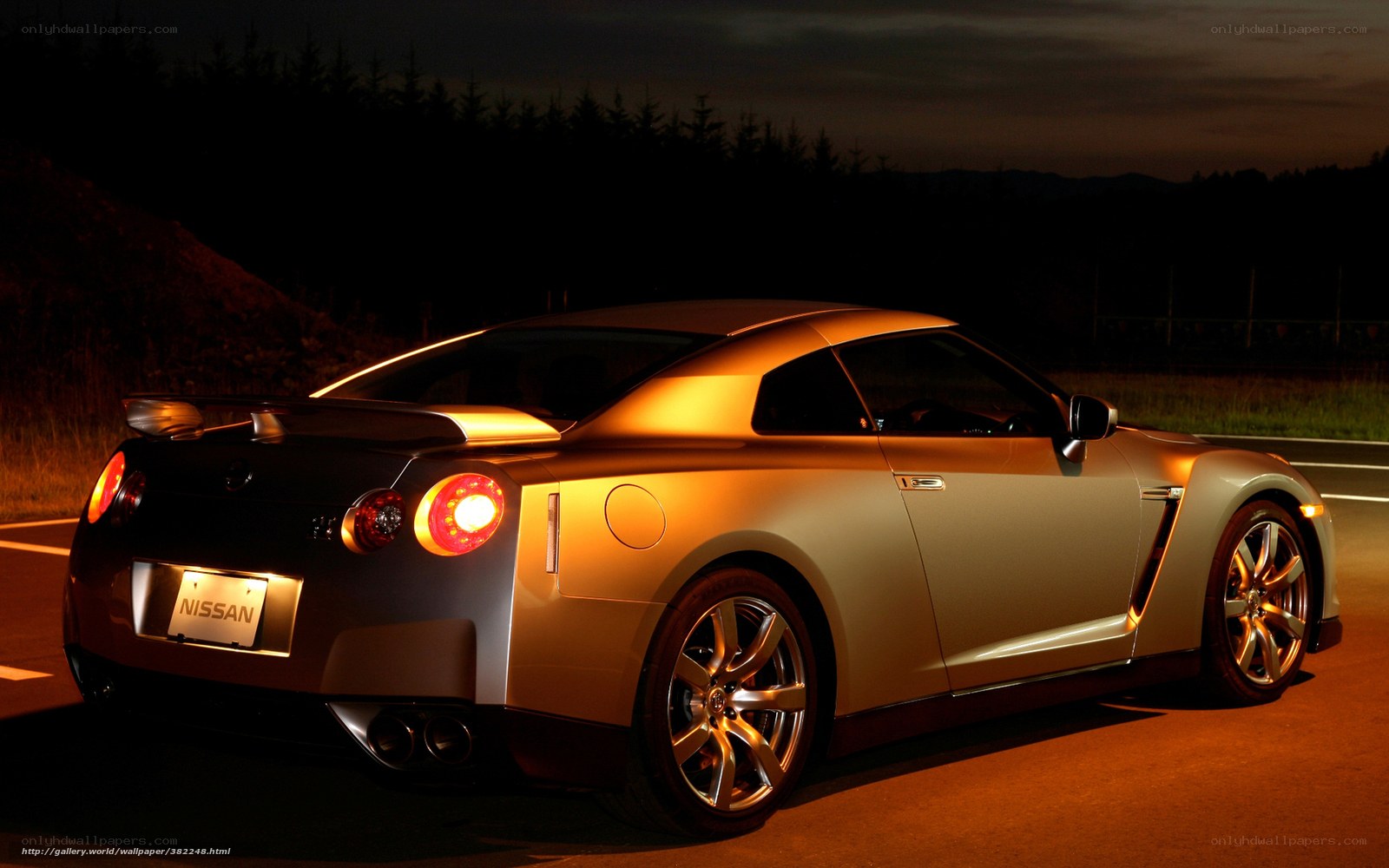 Nissan GT-R at night