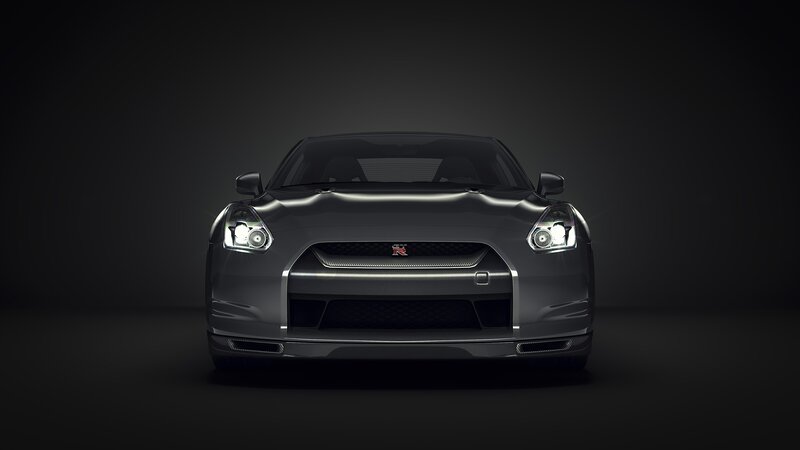 Nissan GT-R Car — Black, Dramatic, 3d Render