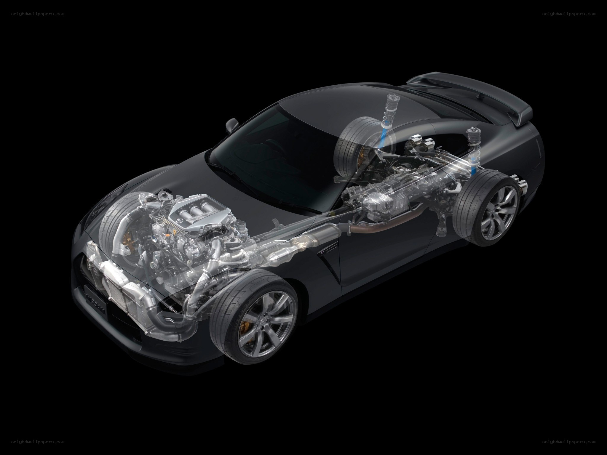 Nissan GT-R engine cutaway