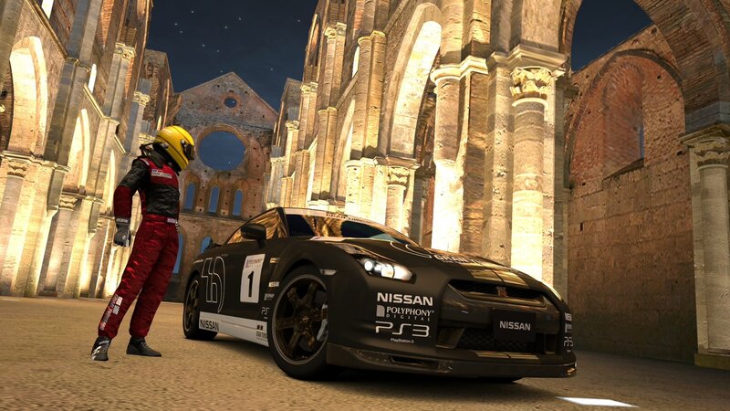 Nissan GT-R in ancient ruins