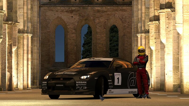 Nissan GT-R in ancient ruins