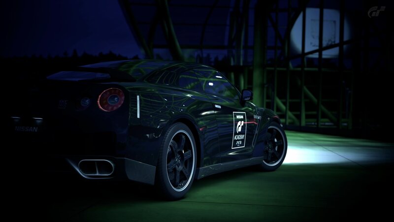 Nissan GT-R in dark garage
