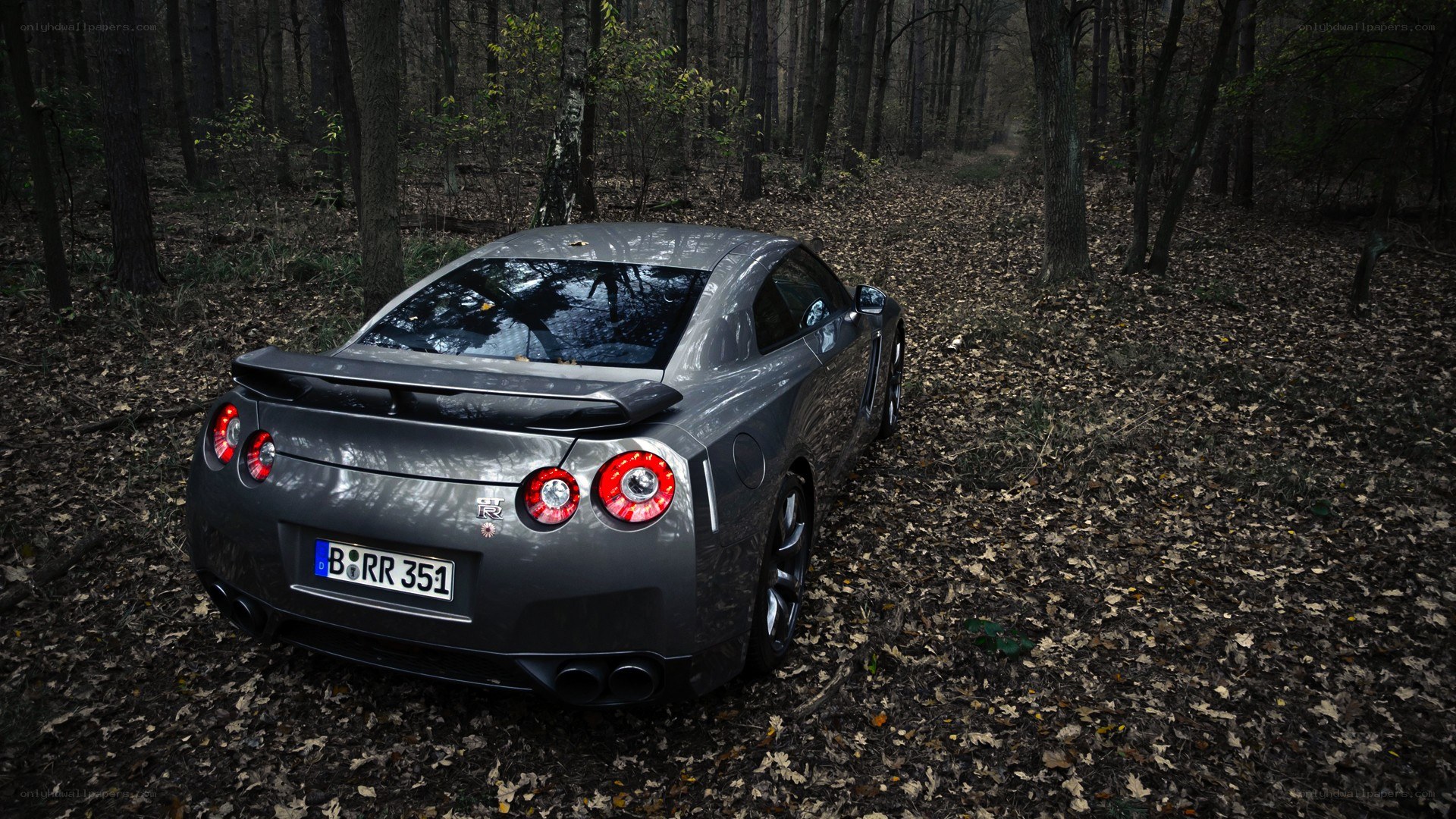 Nissan GT-R in forest