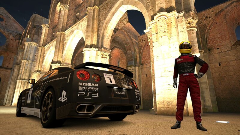 Nissan GT-R in historic ruins