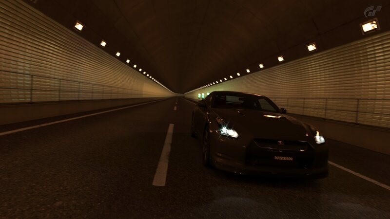 Nissan GT-R in tunnel