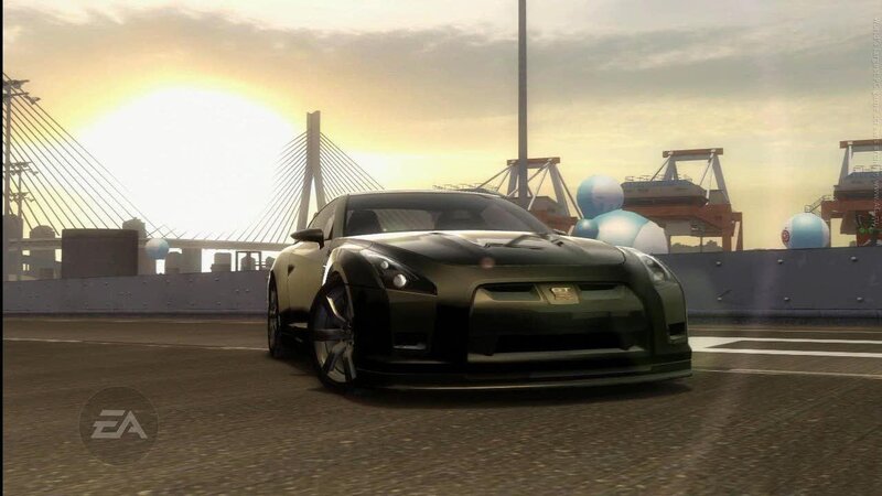 Nissan GT-R on a bridge
