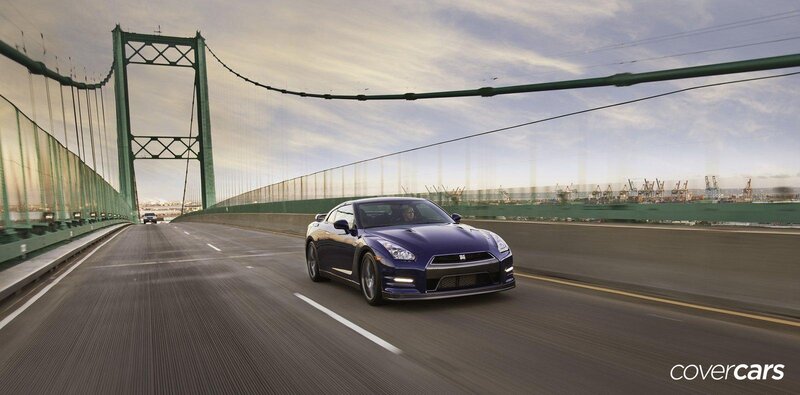 Nissan GT-R on a bridge