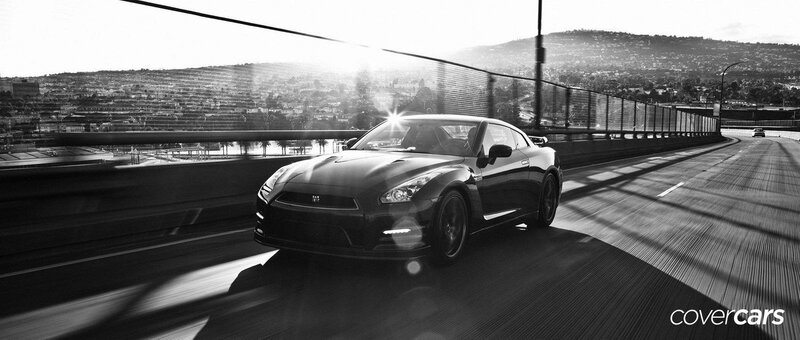 Nissan GT-R on a bridge