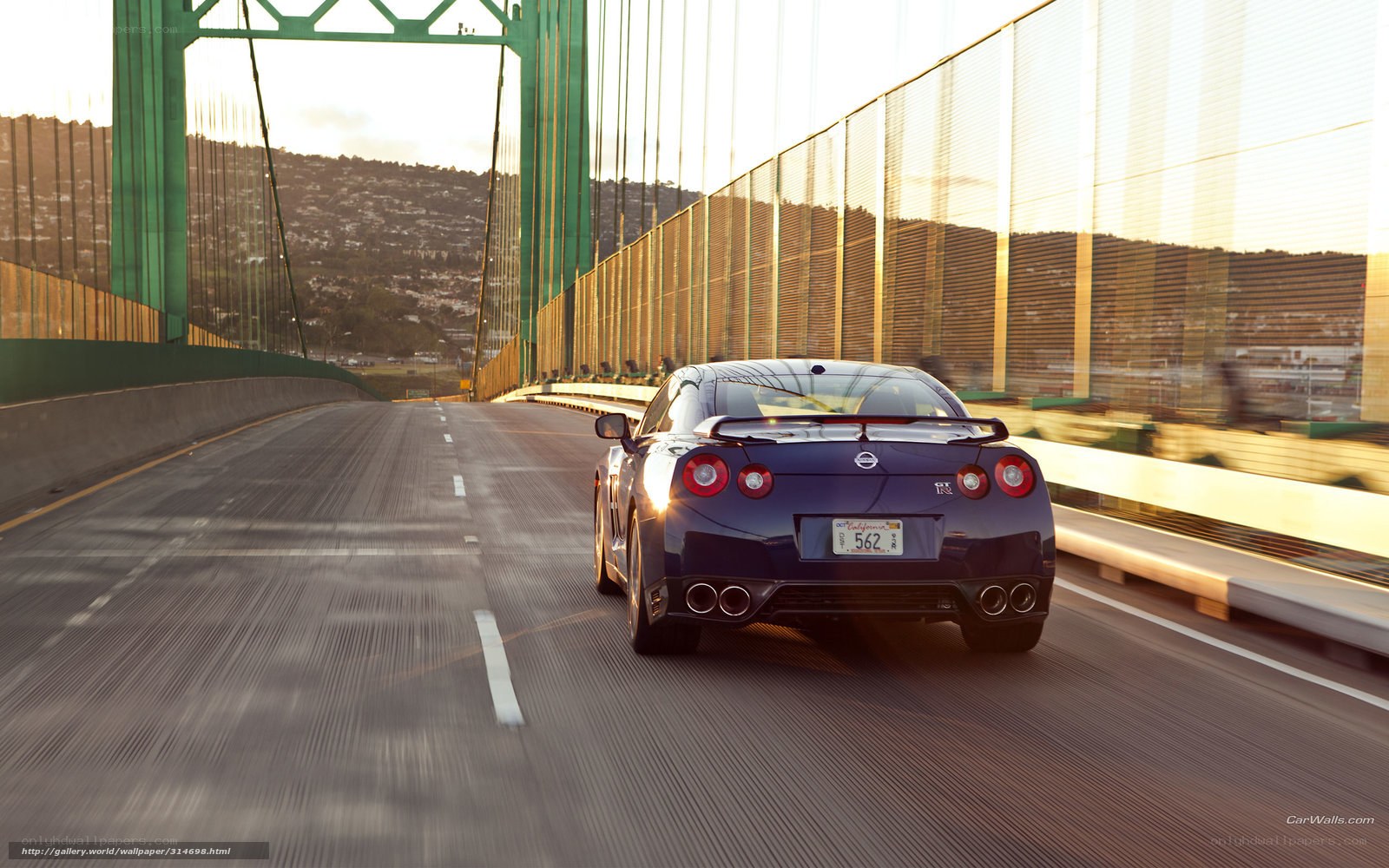 Nissan GT-R on a bridge