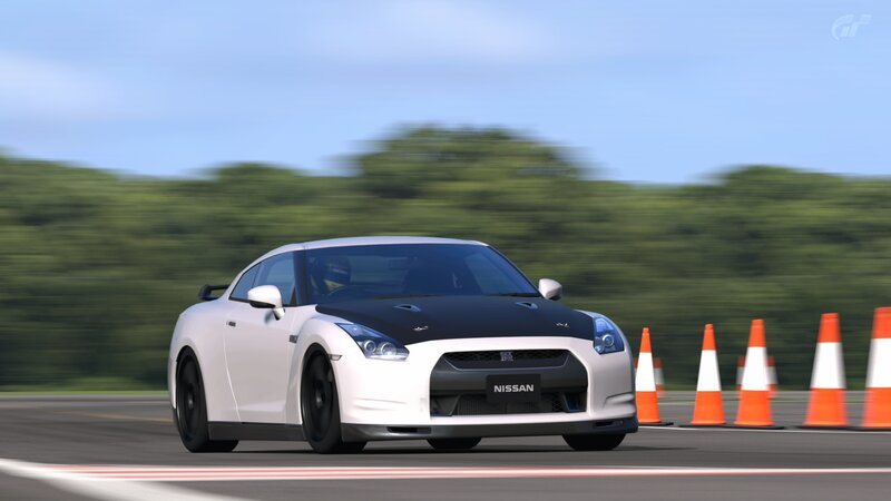 Nissan GT-R on a racetrack