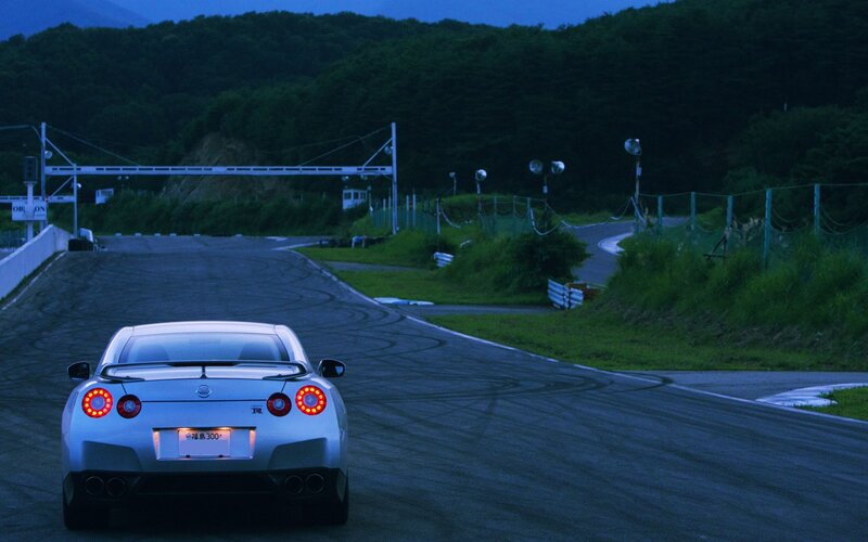 Nissan GT-R on a racetrack