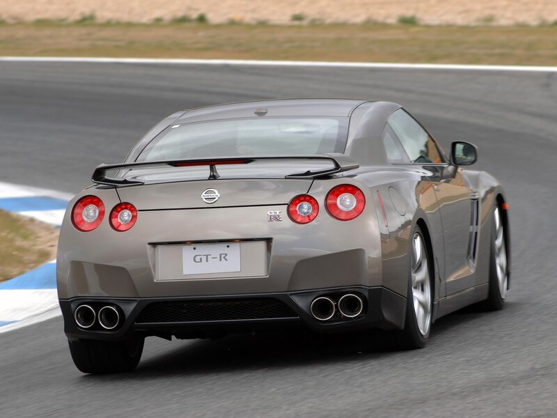 Nissan GT-R on a racetrack