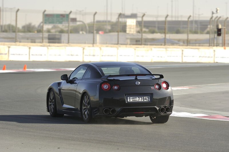 Nissan GT-R on a racetrack