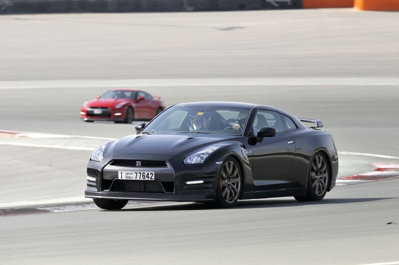 Nissan GT-R on a racetrack