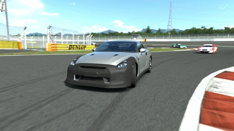 Nissan GT-R on a racetrack