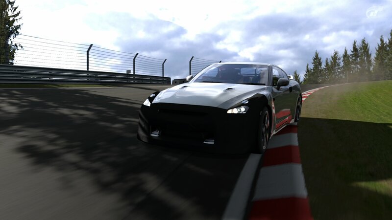 Nissan GT-R on a racetrack