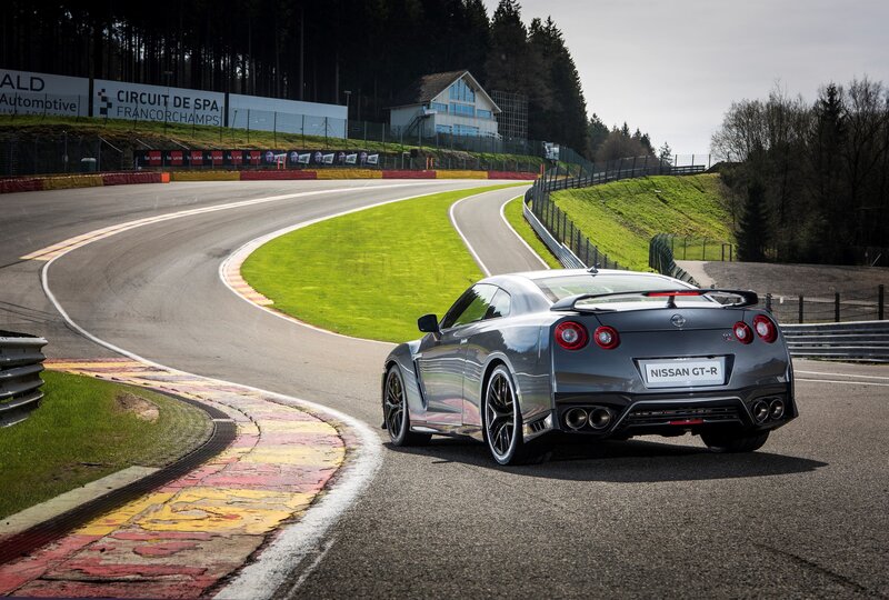 Nissan GT-R on a racetrack
