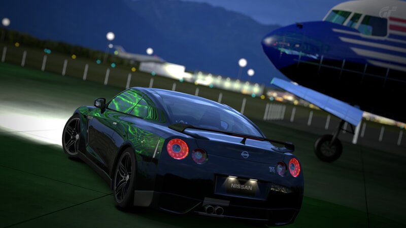 Nissan GT-R on airfield