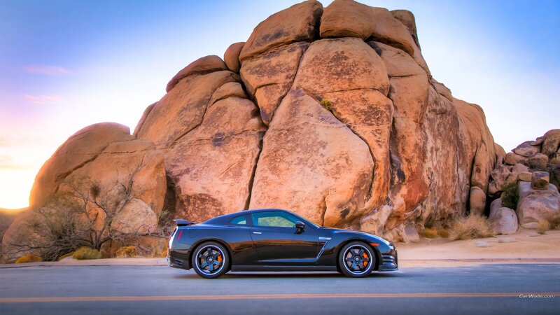 Nissan GT-R on desert road
