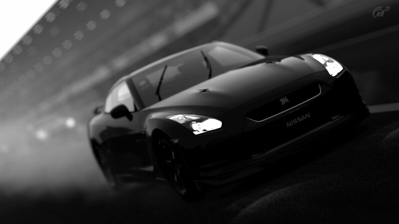 Nissan GT-R on racetrack