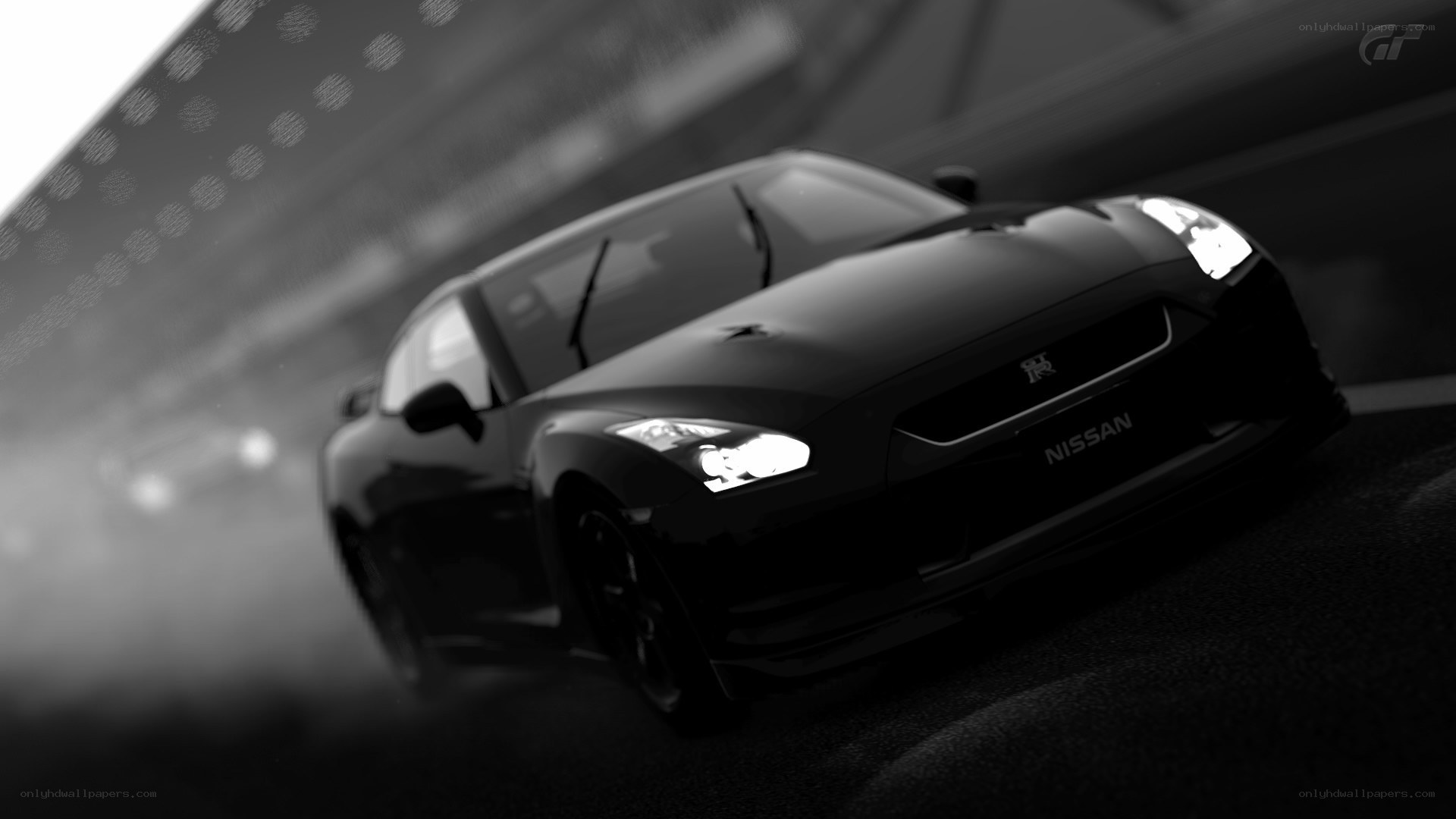 Nissan GT-R on racetrack