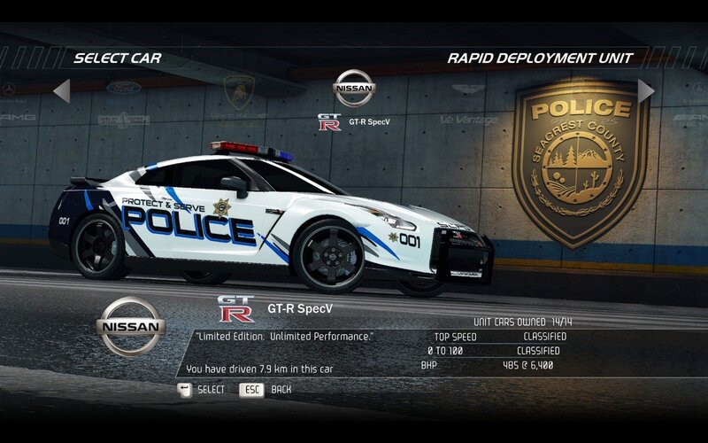Nissan GT-R police car selection