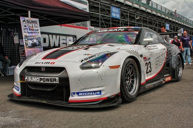 Nissan GT-R race car at track