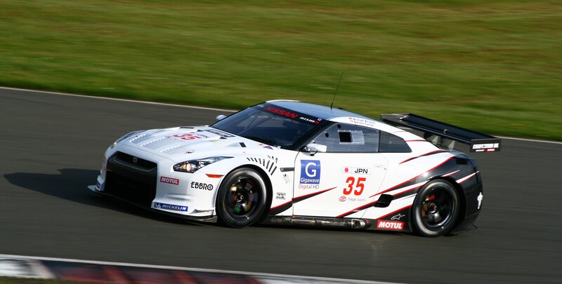 Nissan GT-R race car on track