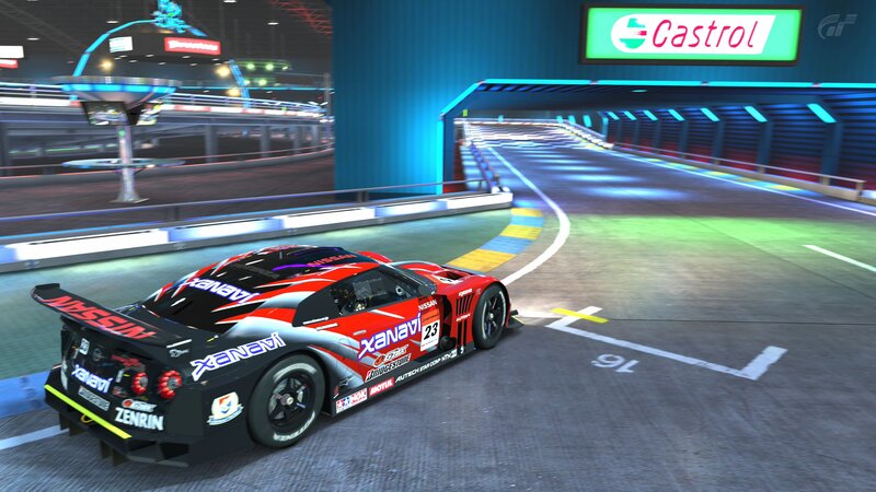 Nissan GT-R race car on track
