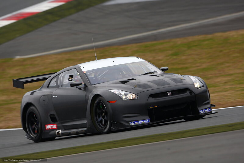 Nissan GT-R race car on track