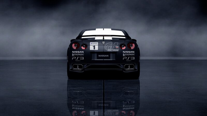 Nissan GT-R race car rear view