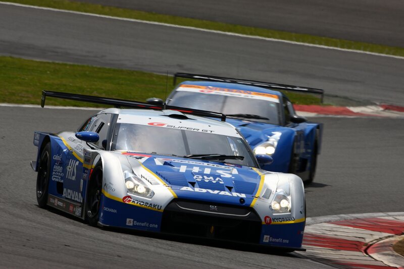 Nissan GT-R race cars on track