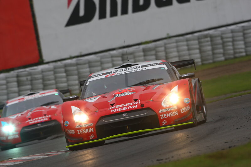 Nissan GT-R racing on track