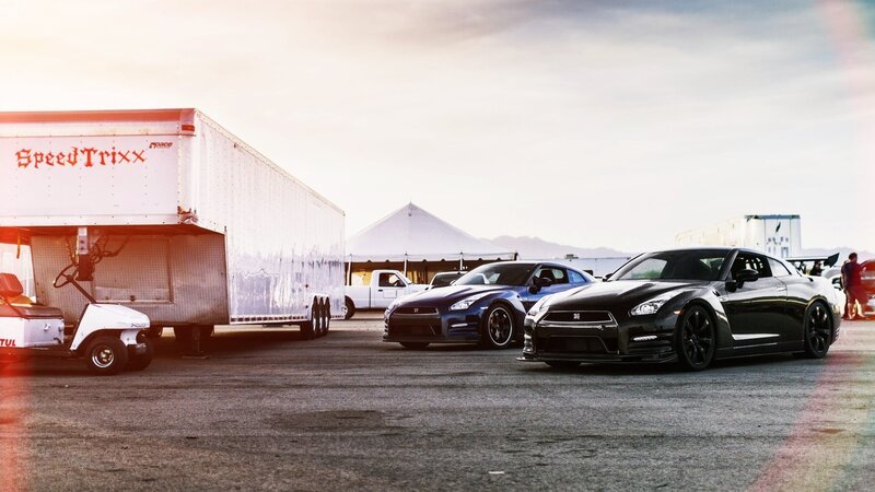 Nissan GT-Rs at a race event