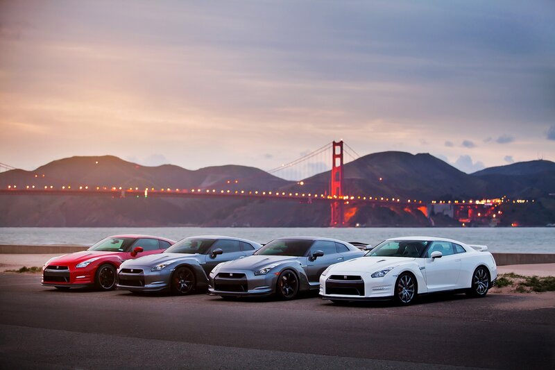 Nissan GT-Rs at Golden Gate Bridge