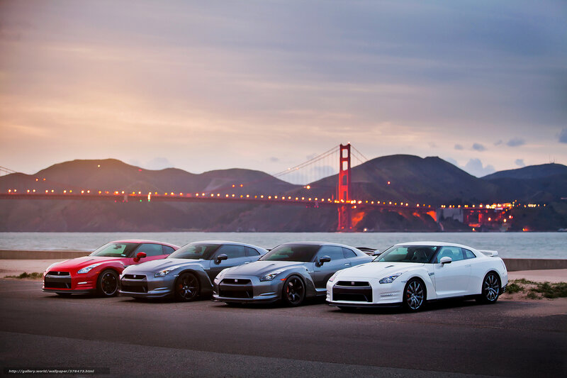 Nissan GT-Rs at Golden Gate Bridge