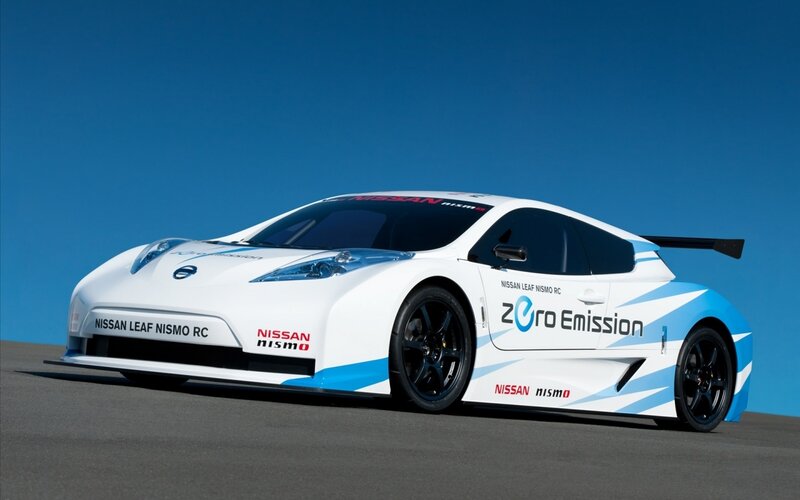 Nissan Leaf Nismo RC Race Car — White, Dynamic, Afternoon, Photograph