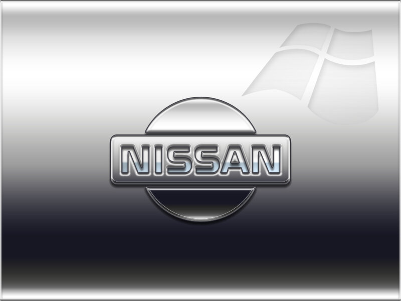 Nissan logo on metallic background
