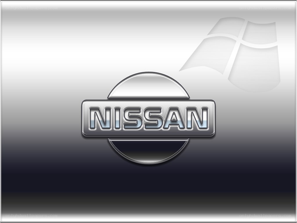Nissan logo on metallic background