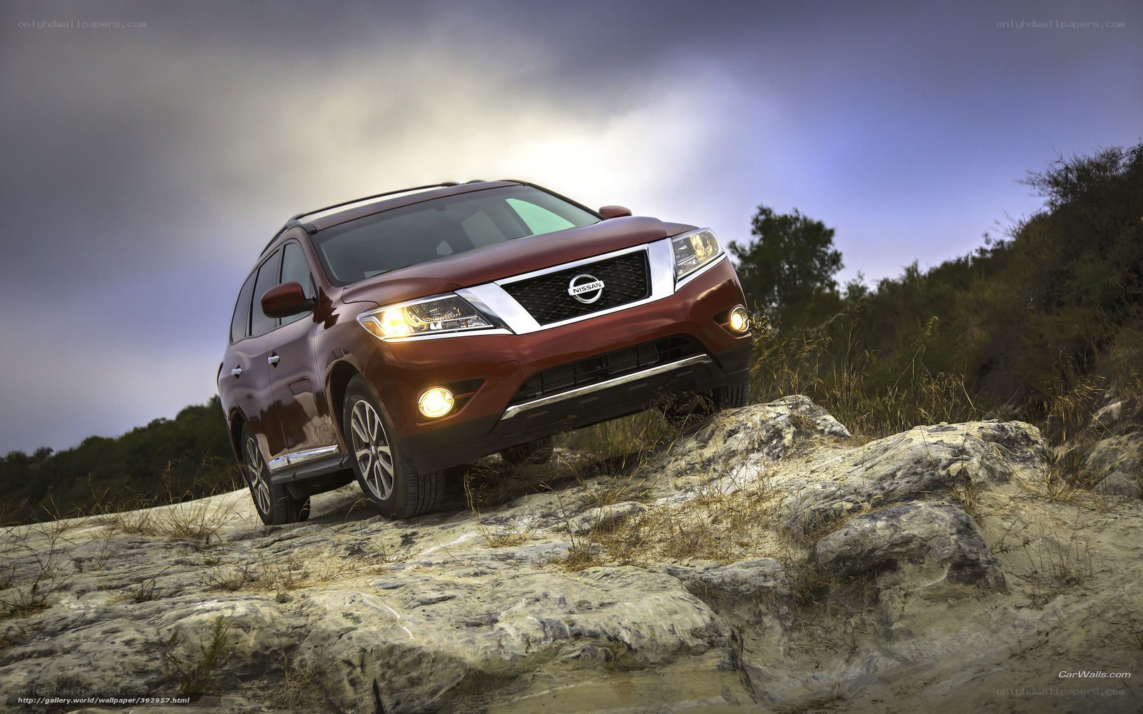 Nissan Pathfinder on rocky terrain
