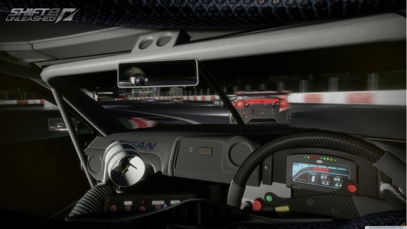 Nissan race car cockpit view