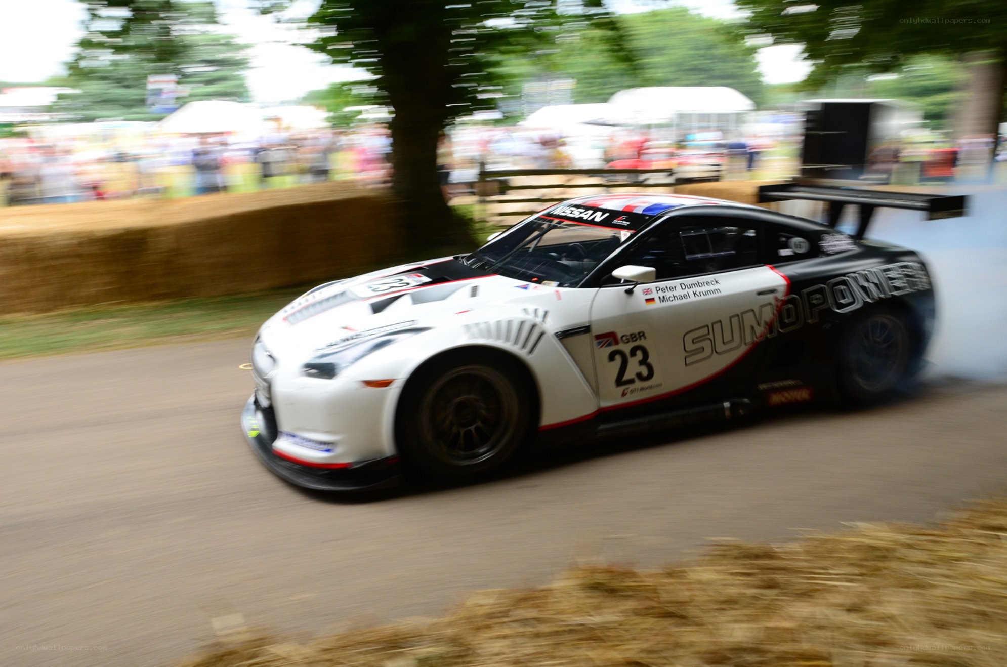 Nissan race car drifting