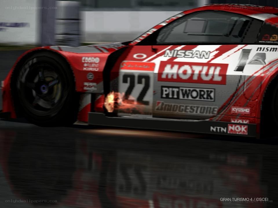Nissan race car in action