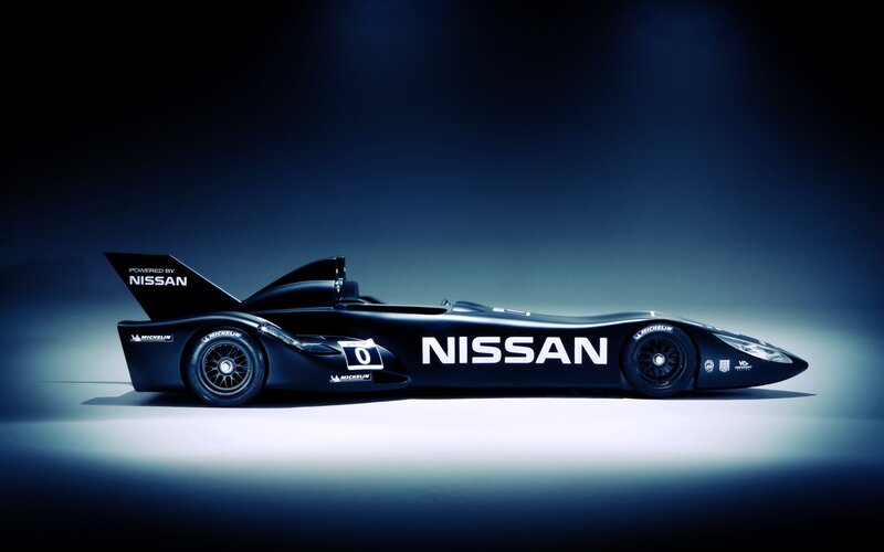 Nissan race car in studio