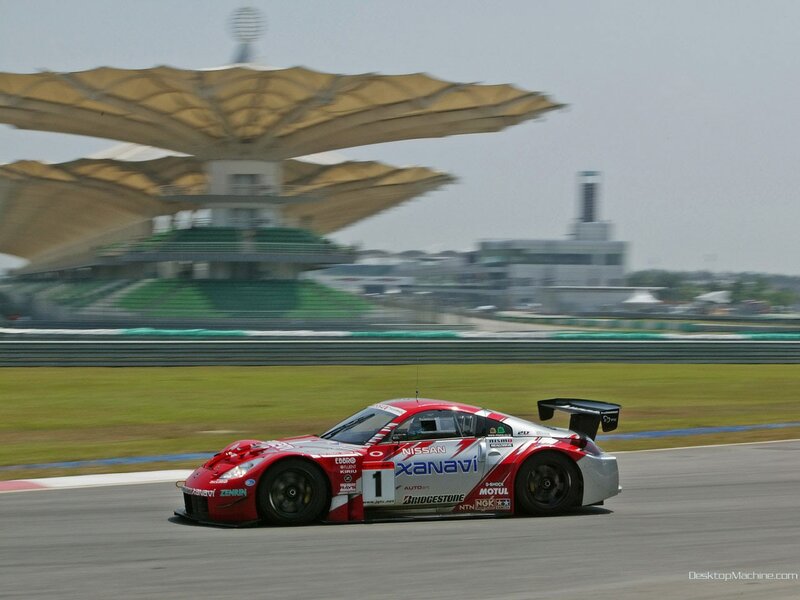 Nissan race car on track